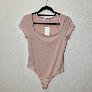 Elodie Pink Square Neck Bodysuit